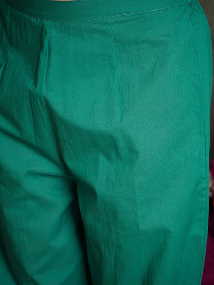 Dhiyona IE Women Ethnic Motifs Embroidered Panelled Mirror Work Pure Cotton Kurta