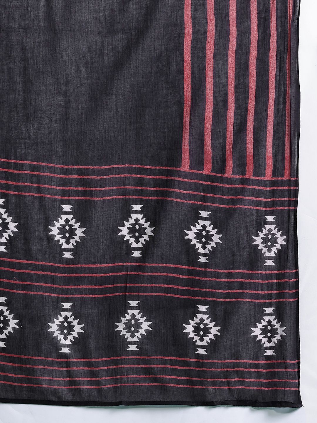 Dhiyona IE Ethnic Motifs Printed Thread Work Pure Cotton Kurta With Trousers & Dupatta