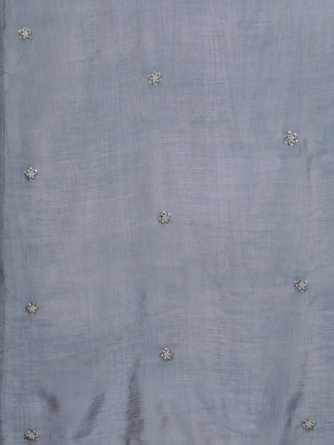 Dhiyona VA Women'sFloral Yoke Design Sequinned Chanderi Silk Kurta with Trousers & With Dupatta