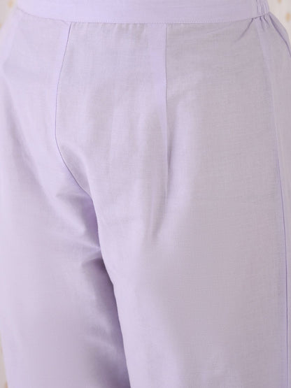 Women Ethnic Motifs Thread Work Pure Cotton Kurta with Trousers & With Dupatta