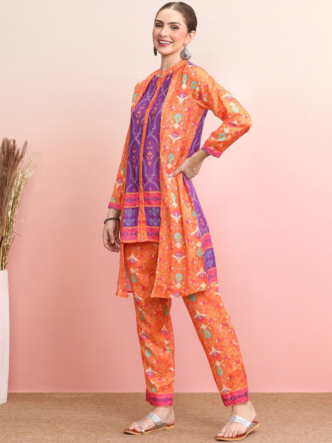 Dhiyona IE Printed Top With Trousers Co-Ords