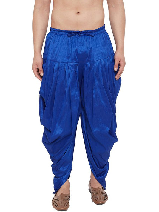Men's Blue Silk Blend Regular Dhoti