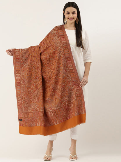 Dhiyona PA Woman Mustard Woven Design Jamawar Shawl