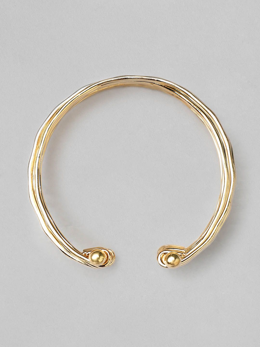 Dhiyona RJ Women's Gold-Plated Handcrafted Cuff Bracelet
