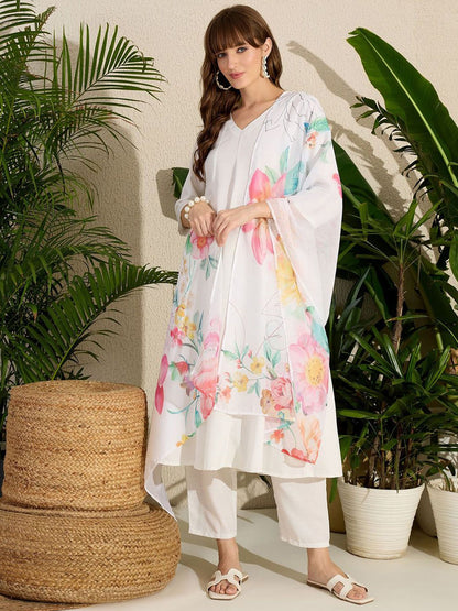 Kurta with Trousers & With Dupatta