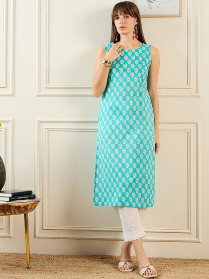 Dhiyona IE Women Ethnic Motifs Printed Block Print Kurta