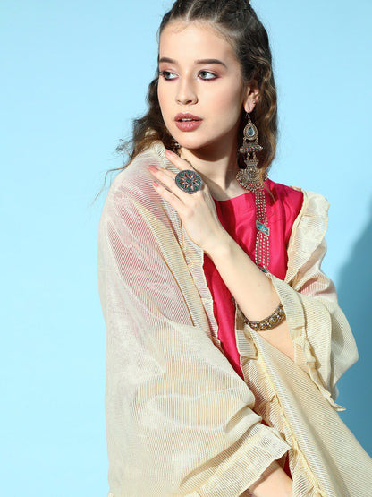 Dhiyona IE Women Ethnic Motifs Embroidered Beads and Stones Liva Kurta Set