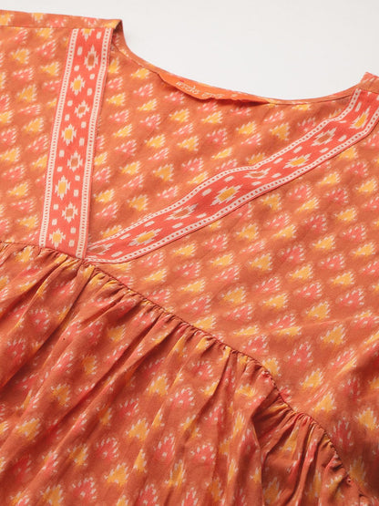 Dhiyona IE Printed Empire Pure Cotton Kurta with Trousers