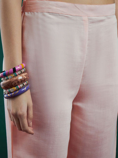 Floral Embroidered Regular Thread Work Kurta With Trousers & Dupatta