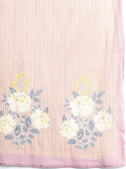 Women Floral Printed Thread Work Pure Cotton Kurta With Trousers & Dupatta