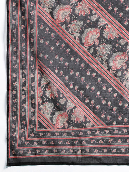 Dhiyona IE Floral Yoke Design Thread Work Kurta With Trousers & Dupatta