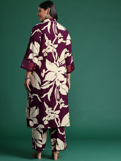 Dhiyona IE Floral Printed Kurta with Trousers & Dupatta