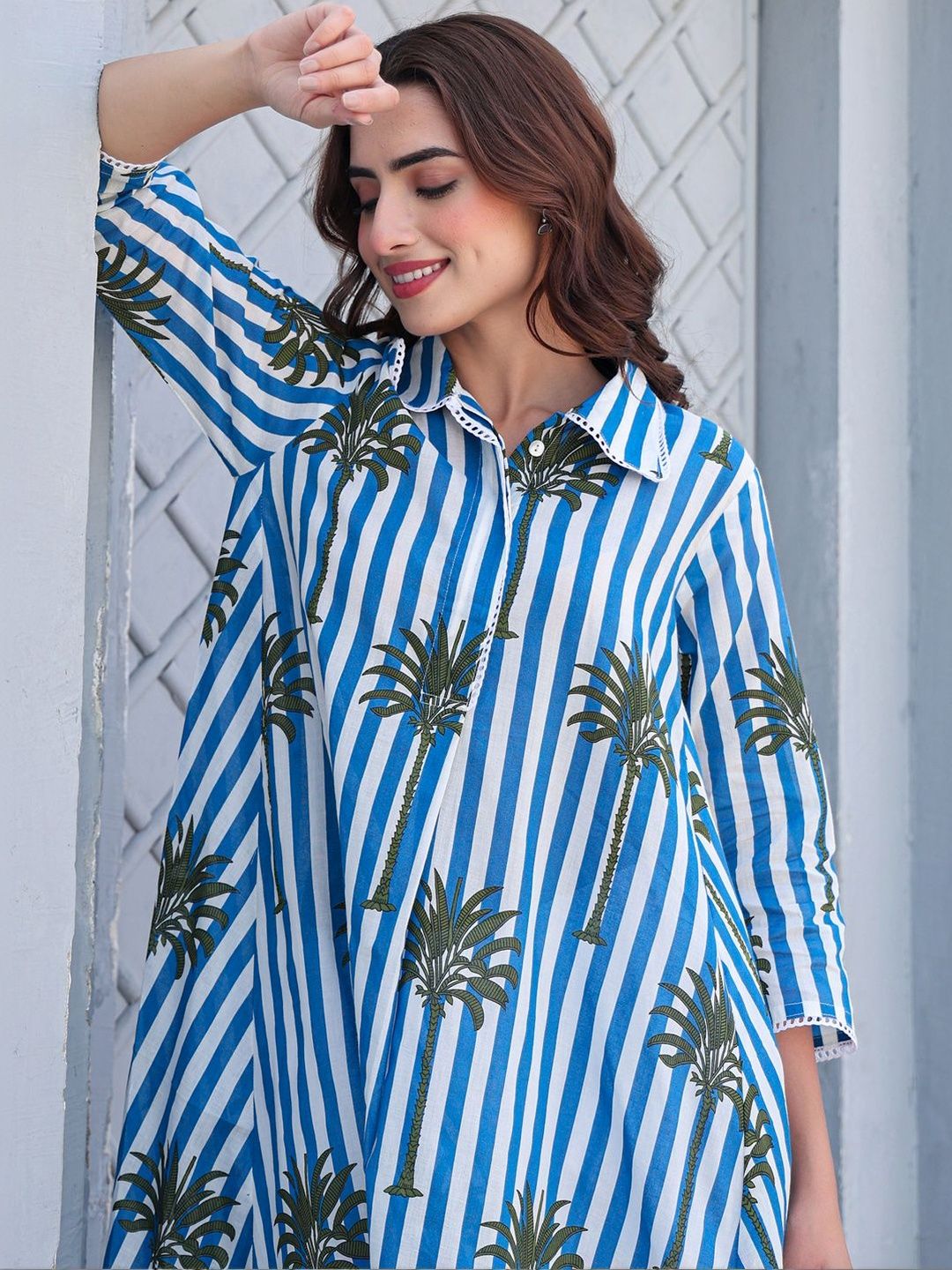 Women Printed Regular Pure Cotton Kurta with Trousers