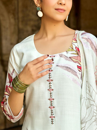 Dhiyona WP Women Digitally Printed Cotton Linen Suit Set 4161