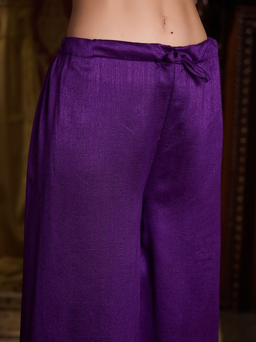 Dhiyona CH Ethnic Motifs Embroidered Thread Work Kurta With Palazzos & Dupatta