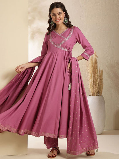 Dhiyona SN Women's Ethnic Motifs Embroidered Anarkali Kurta with Palazzo & Dupatta
