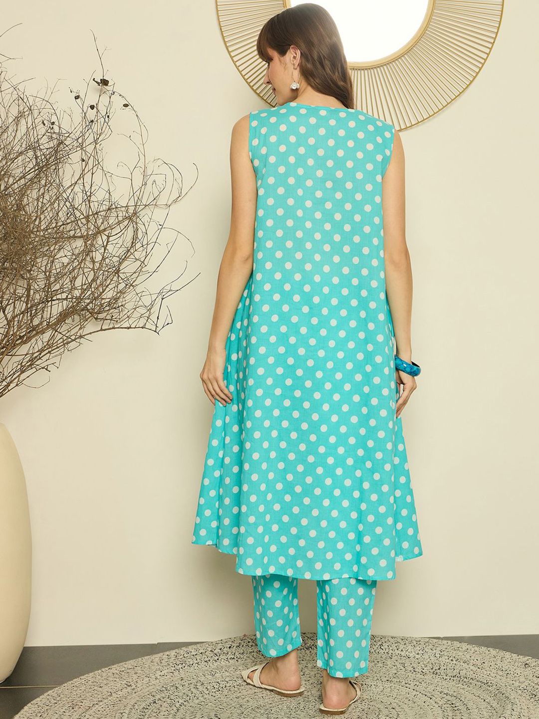 Women Printed Regular Pure Cotton A-Line Kurta with Trouser