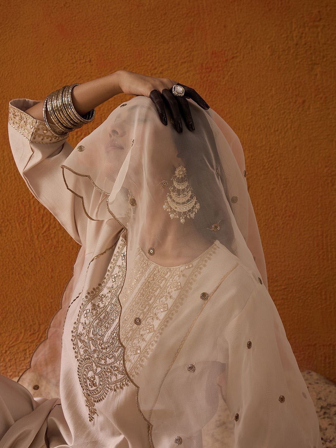 Ethnic Motifs Embroidered Straight Zari Liva Kurta with Trousers & Dupatta