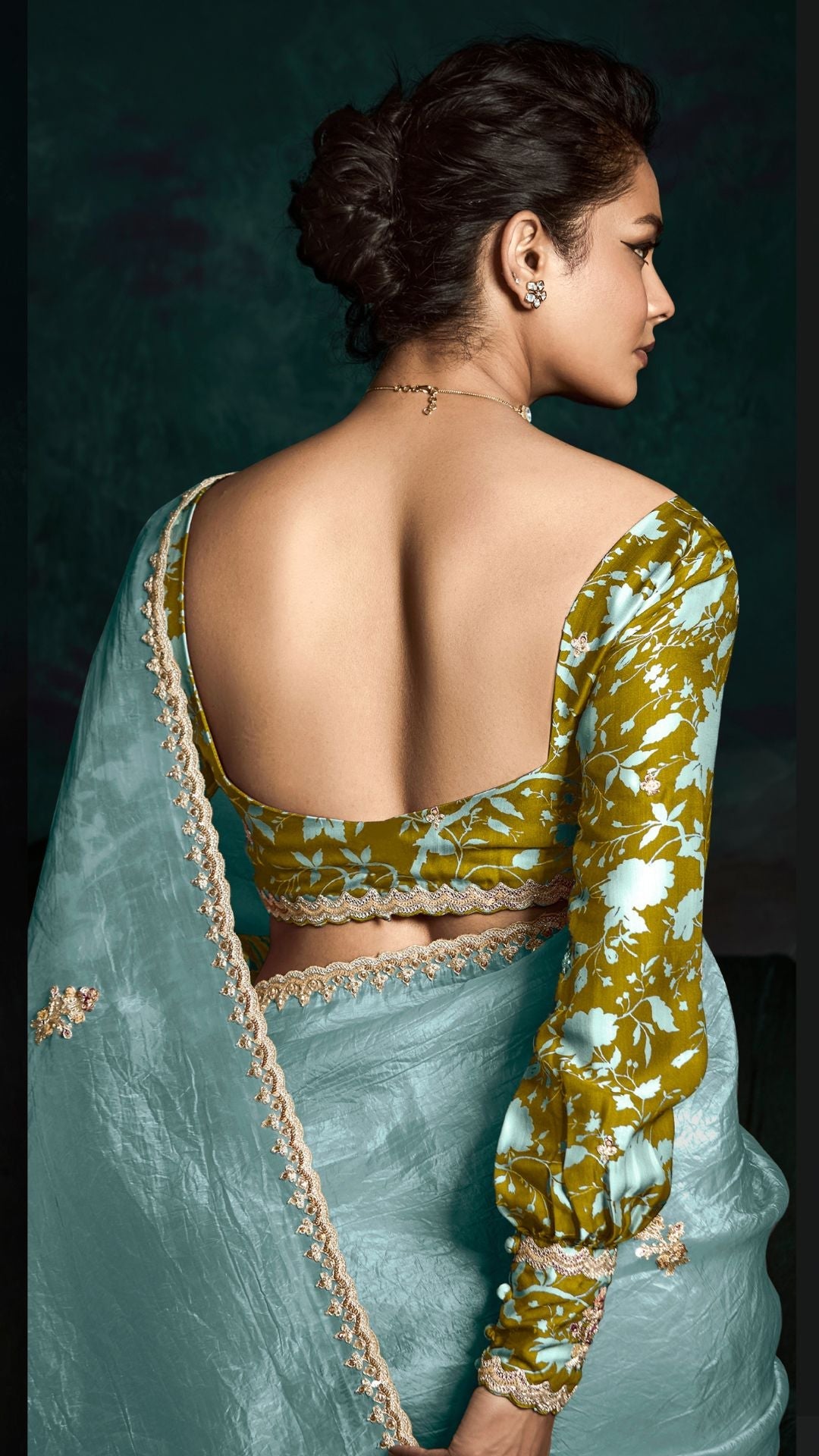 Dhiyona KM Women Sky Blue Designer Organza Saree: Effortless Elegance For Every Occasion
