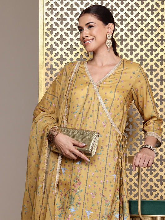 Dhiyona PD Women Women Floral Printed Angrakha Jashn Kurta Set