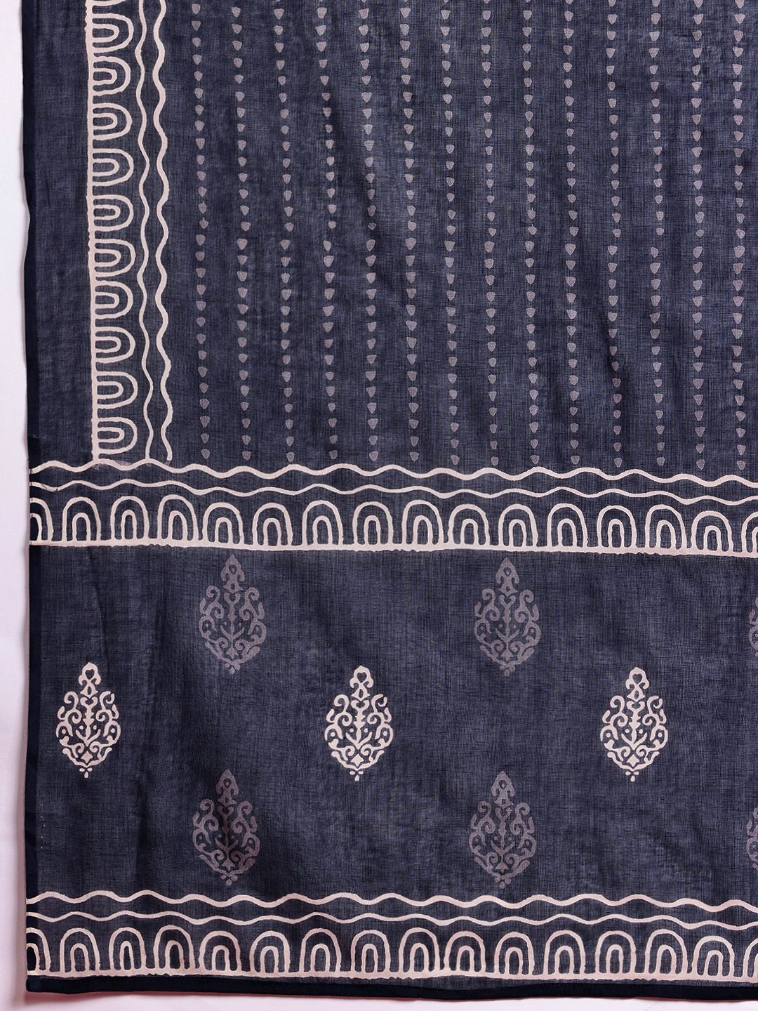 Floral Printed Sequinned Pure Cotton Kurta With Trousers & Dupatta