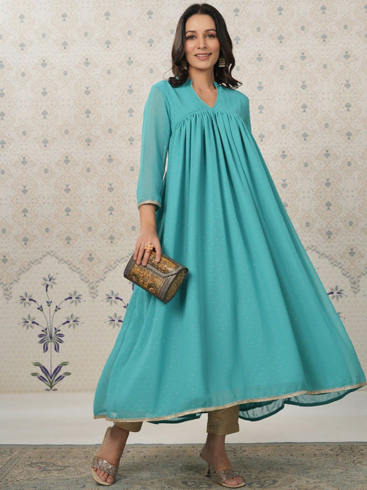 Dhiyona OD  Mandarin Collar A-Line Kurta