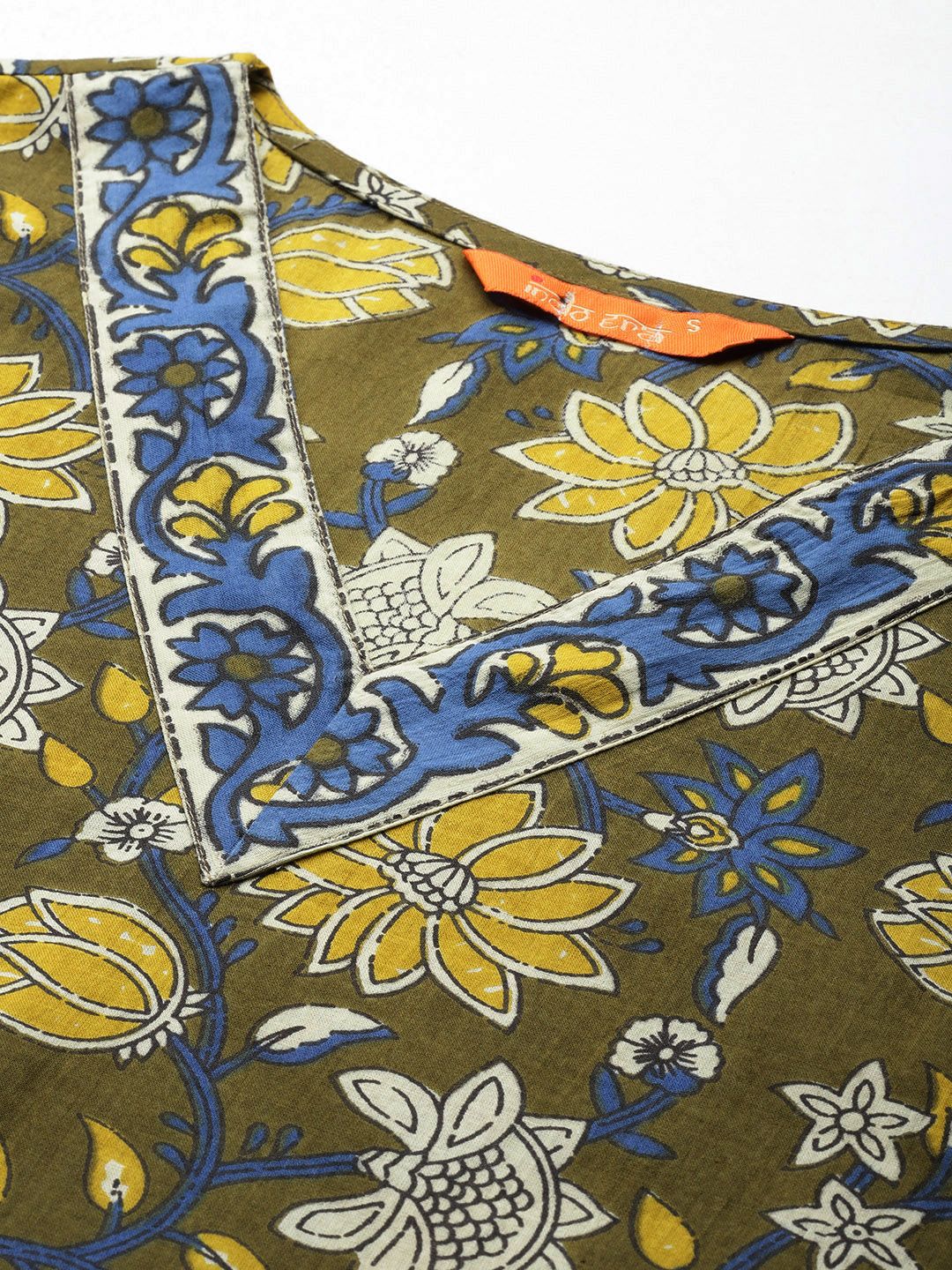 Dhiyona IE Floral Printed Pure Cotton Kurta with Trousers & With Dupatta