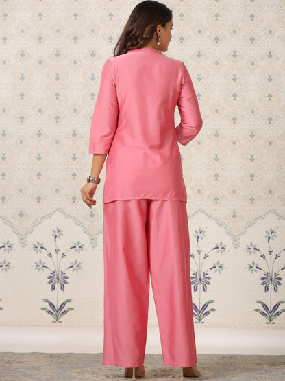 Dhiyona OD  Printed Mandarin Collar Thread Work Kurta