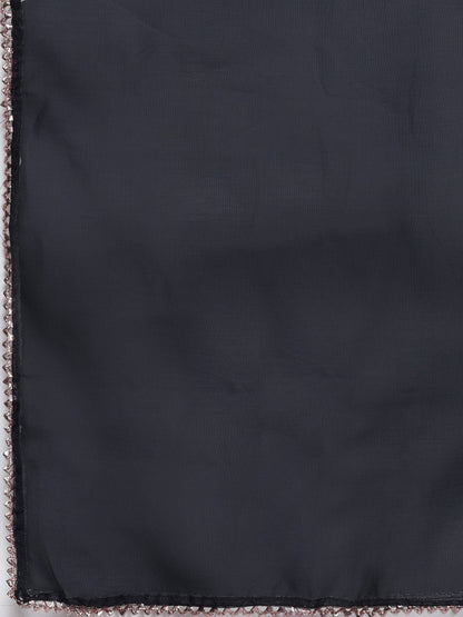 Dhiyona IE Women Blue Ethnic Motifs Printed Kurta with Trousers & With Dupatta