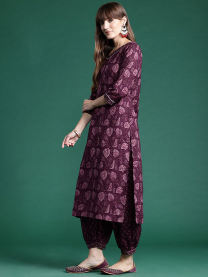 Dhiyona IE Floral Printed Gotta Patti Pure Cotton Kurta With Salwar & Dupatta