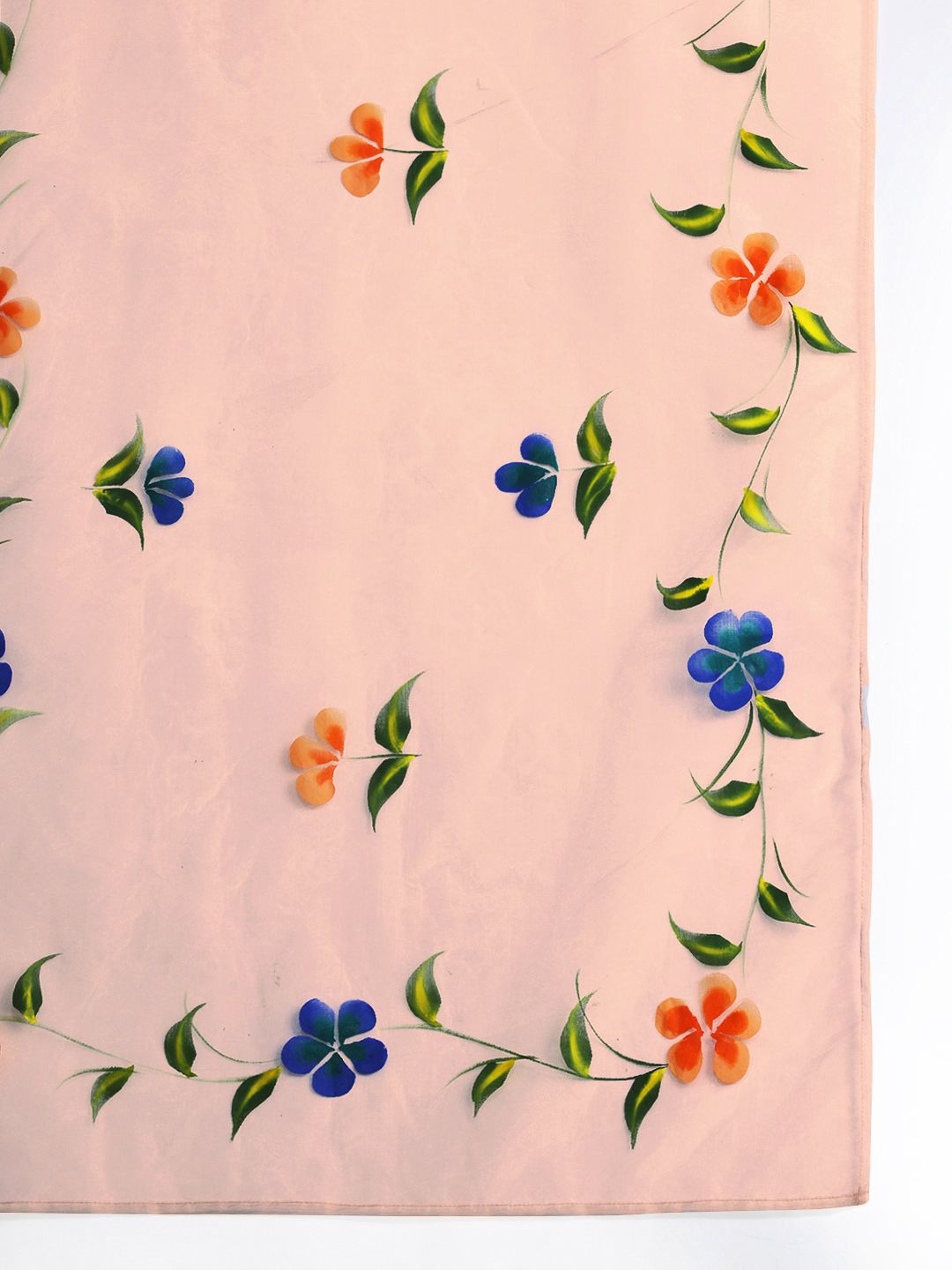 Floral Embroidered Mirror Work Pure Cotton Kurta with Trousers & Dupatta