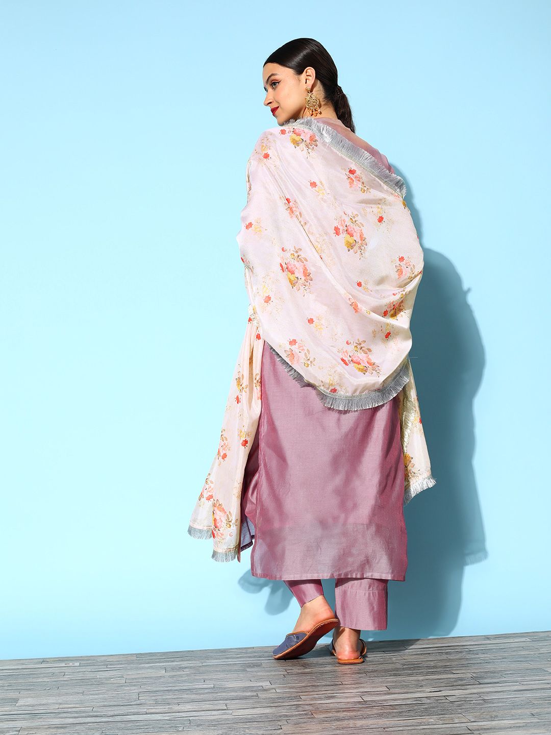 Dhiyona VA Women's Woven Design Chanderi Silk Hyper Texture Kurta Set