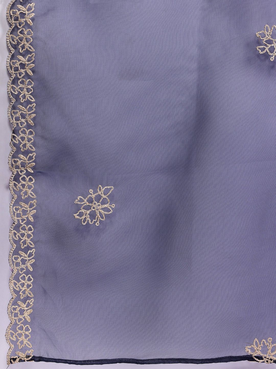 Dhiyona IE Yoke Design Thread Work Kurta With Trousers & Dupatta