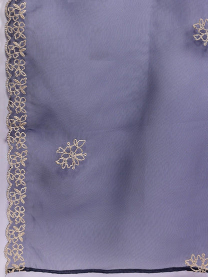 Dhiyona IE Yoke Design Thread Work Kurta With Trousers & Dupatta