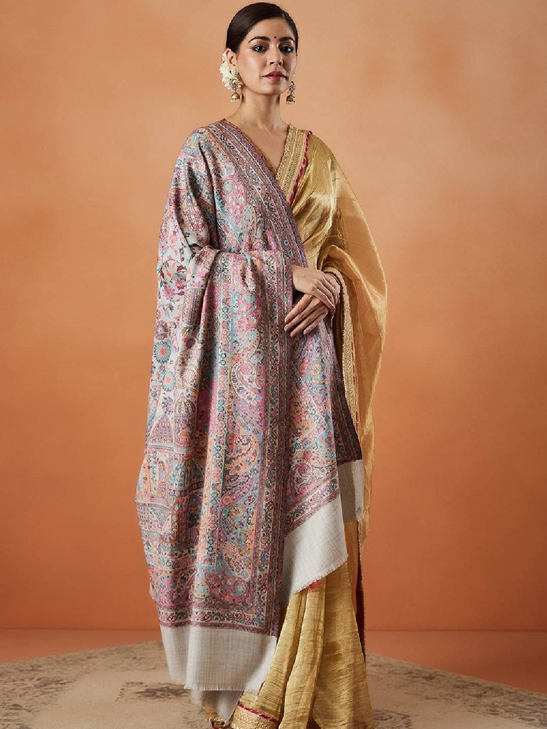 Dhiyona PA Chandrika Kaani Floral Woven Design Shawl