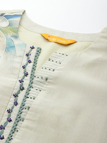 Dhiyona IE Floral Printed Kurta with Trousers & Dupatta