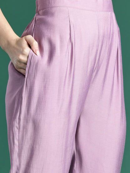 Floral Embroidered Kurta with Trousers & Dupatta