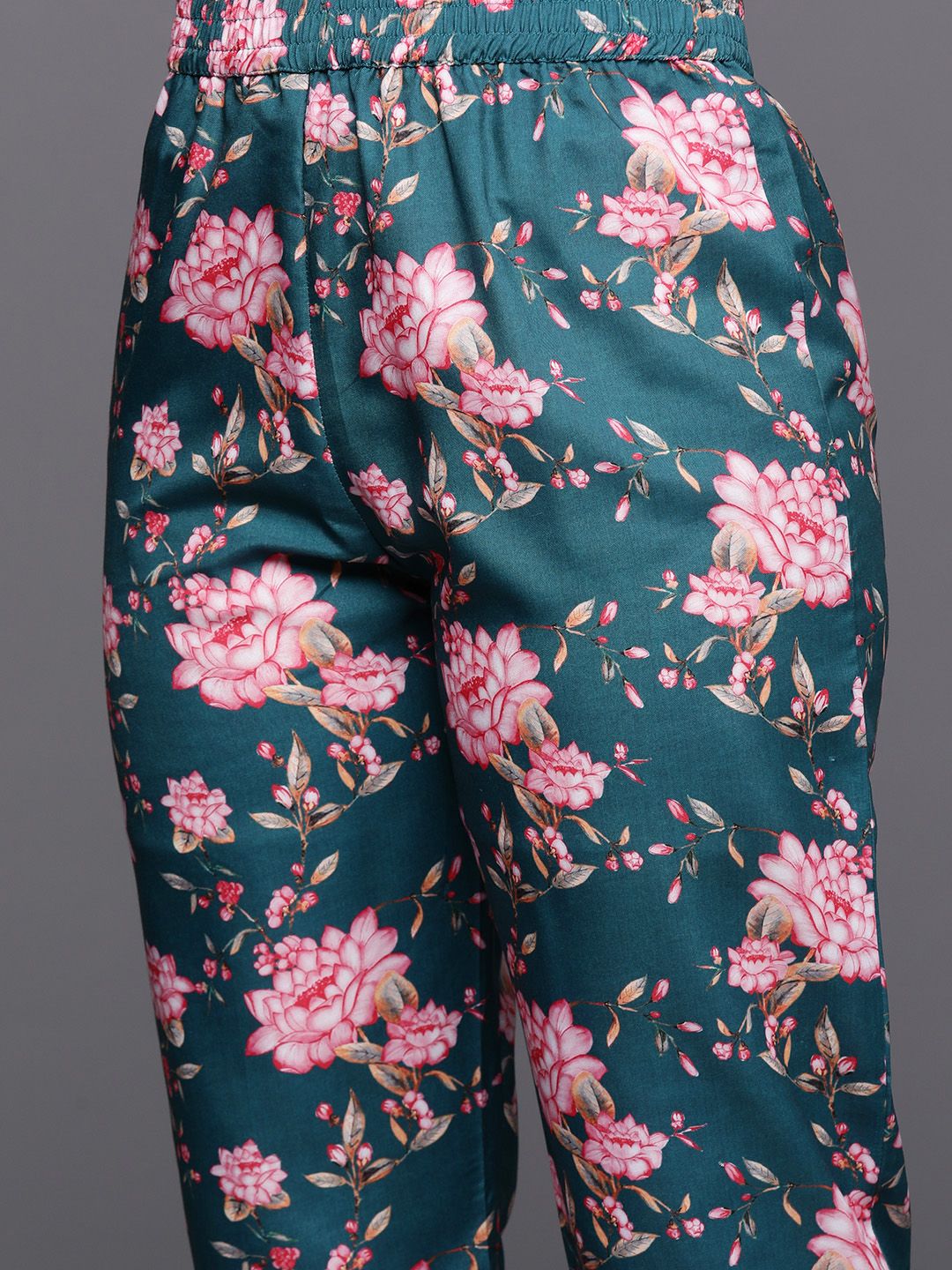 Dhiyona VA Women'sFloral Printed Regular Kurta with Trousers & Dupatta