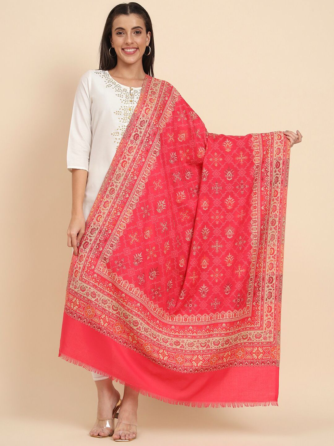 Dhiyona PA Jamawar Ethnic Motifs Woven Design Shawl