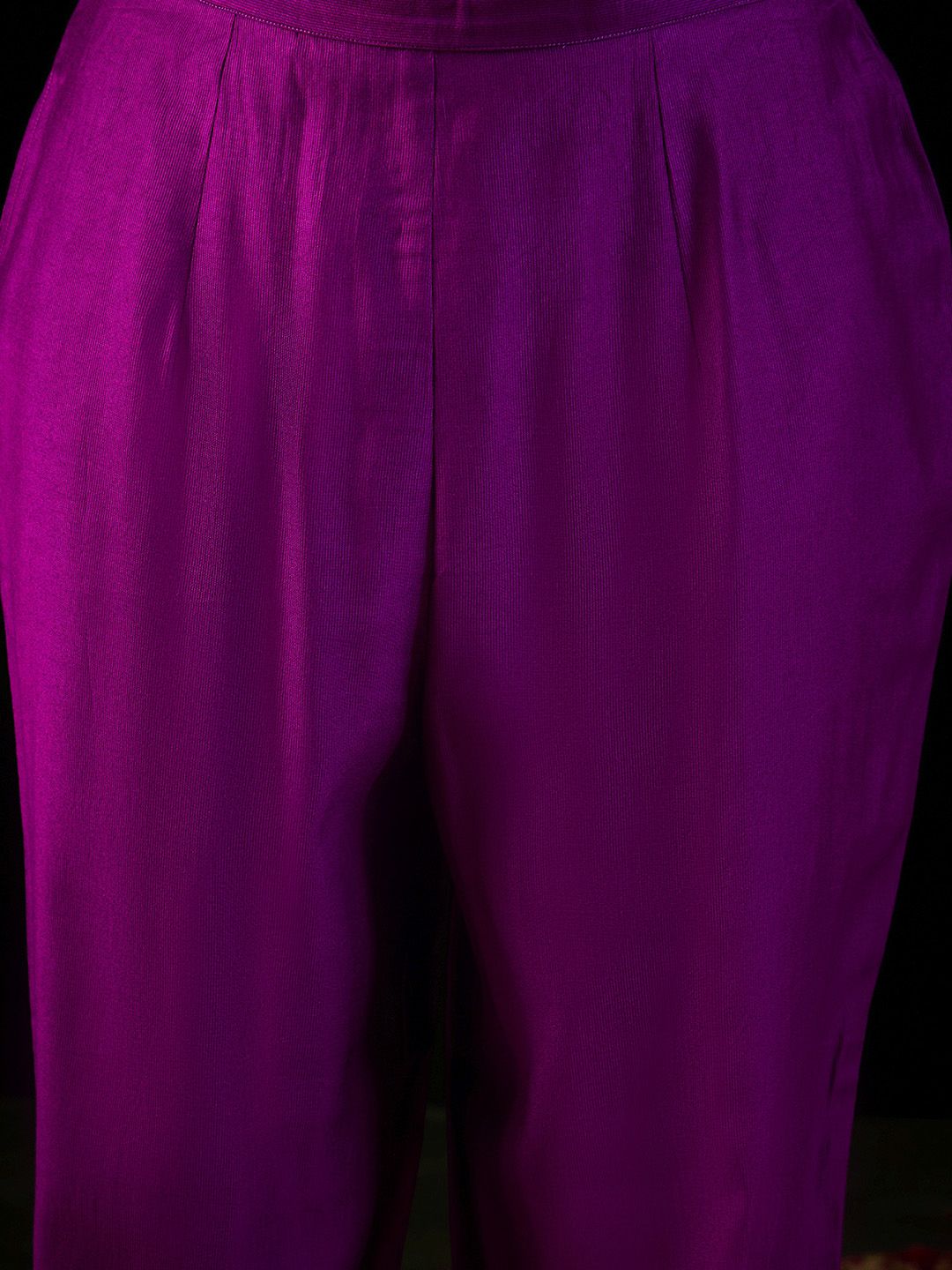 Floral Embroidered Empire Aari Work A-Line Kurta & Trousers With Dupatta