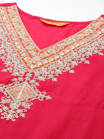Ethnic Motifs Embroidered Kurta with Trousers