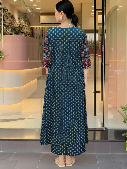 Dhiyona KL Women Printed Anarkali Kurta with Palazzos & With Dupatta