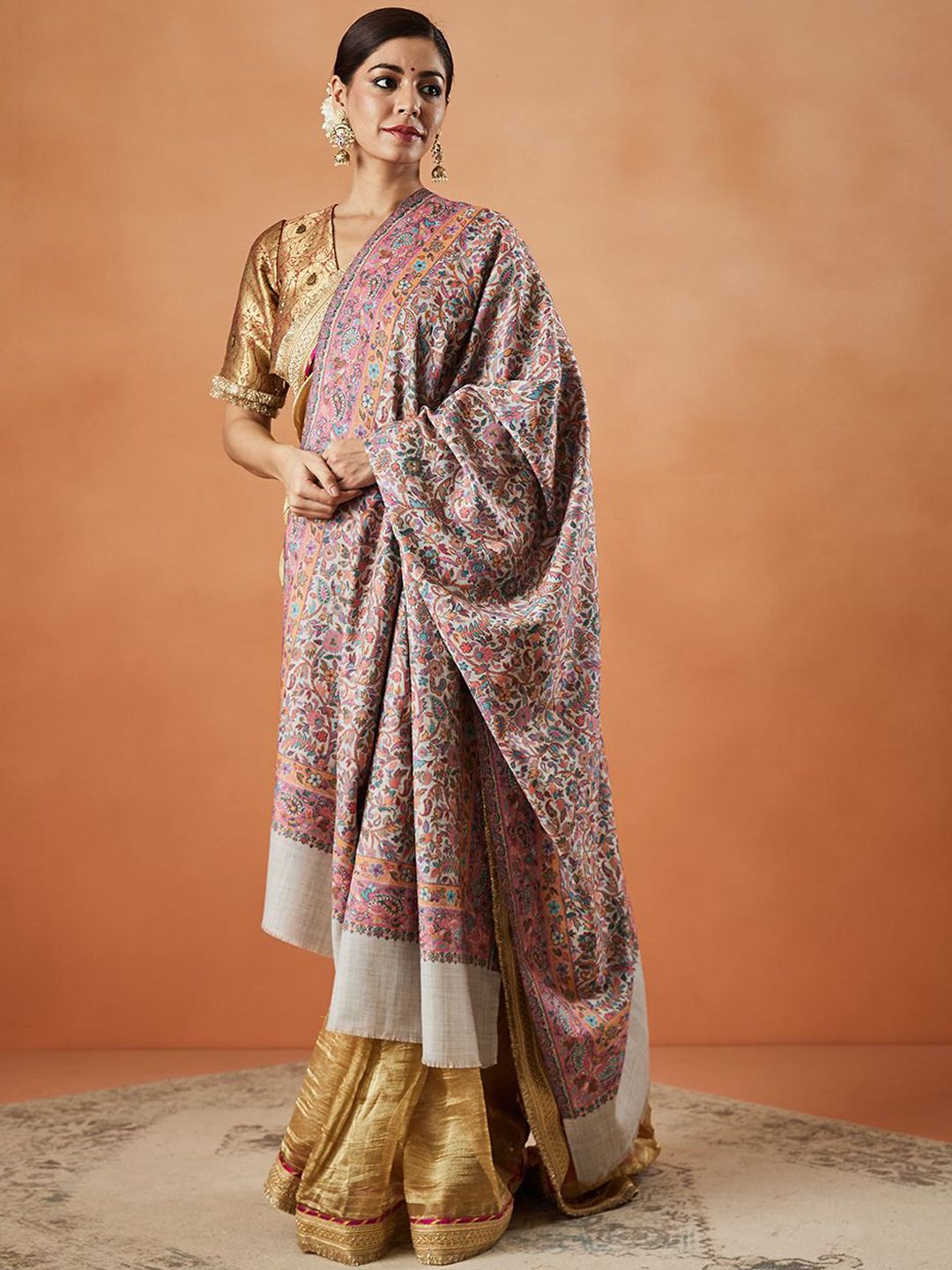 Dhiyona PA Floral Woven Design Fringed Shawl