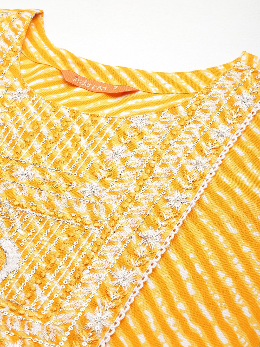 Dhiyona IE Leheriya Printed Sequinned Kurta