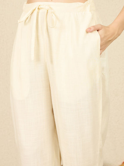 Floral Embroidered Notch Neck Straight Kurta with Trousers & Dupatta