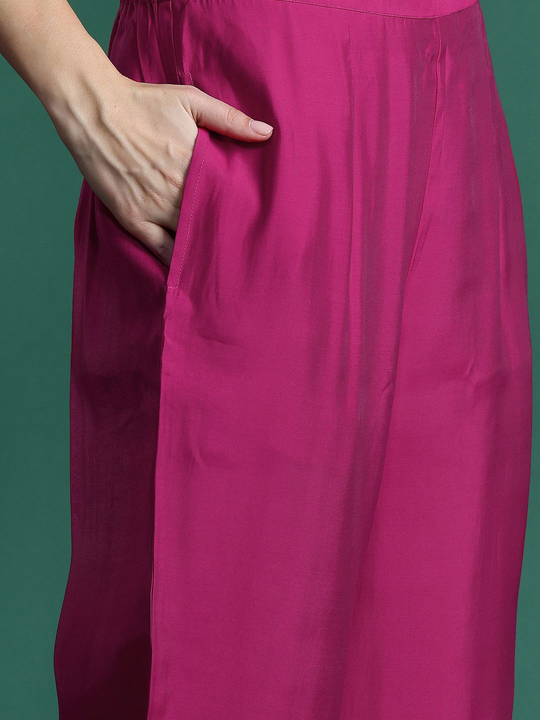 Floral Embroidered Sequinned Kurta With Trousers & Dupatta