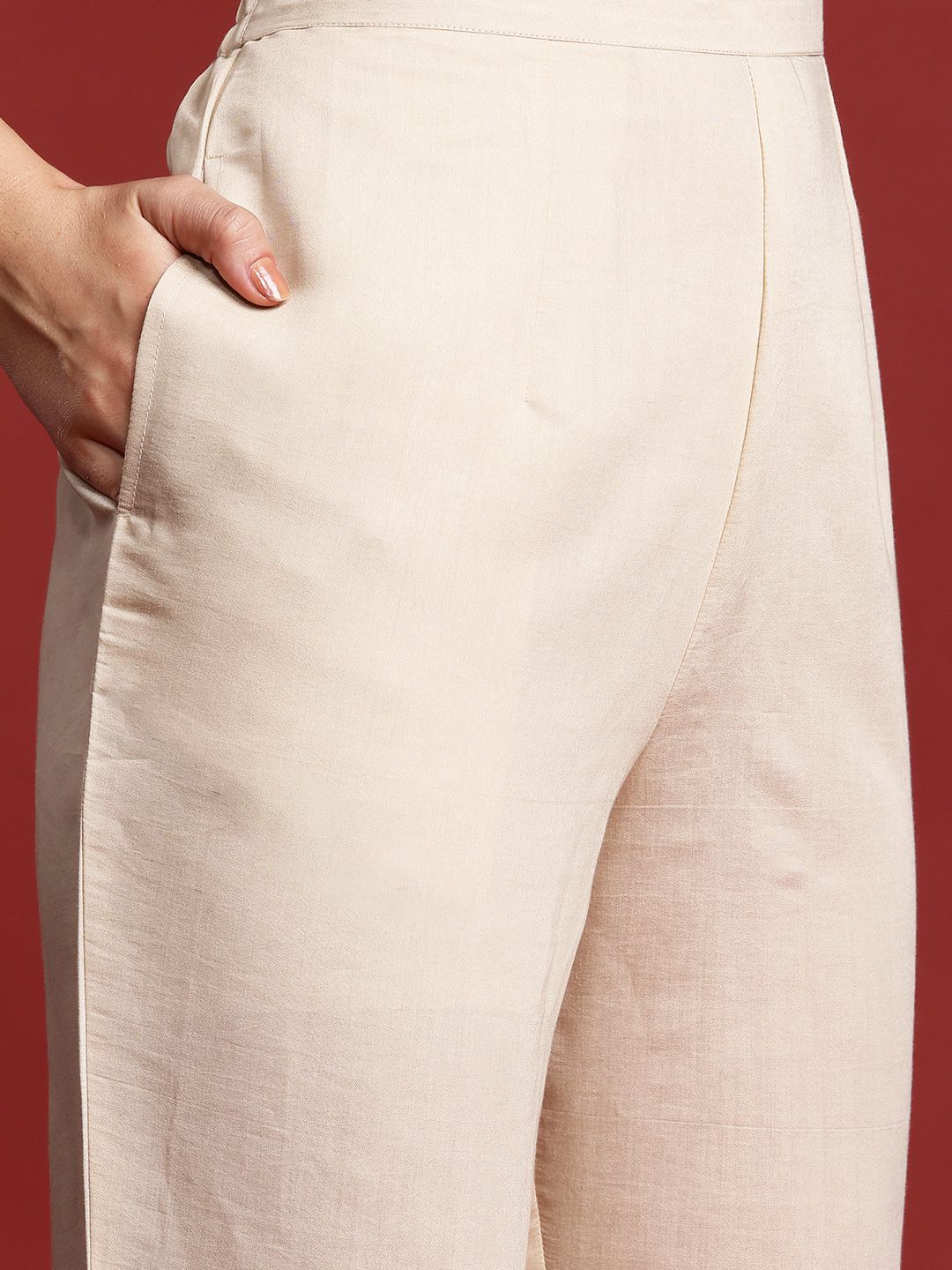 Dhiyona IE Floral Aari Work Embroidered Kurta with Trousers & Dupatta