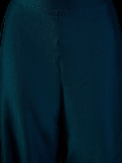 Dhiyona IE Ethnic Motifs Embroidered Gotta Patti Straight Kurta With Trousers & Dupatta