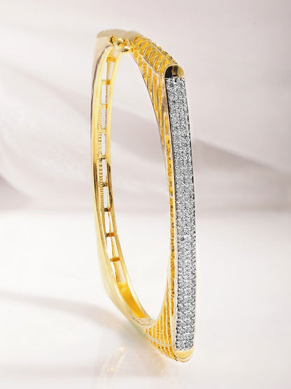Dhiyona RJ Women's 22KT Gold-Plated Cubic Zirconia Studded Bangle-Style Bracelet