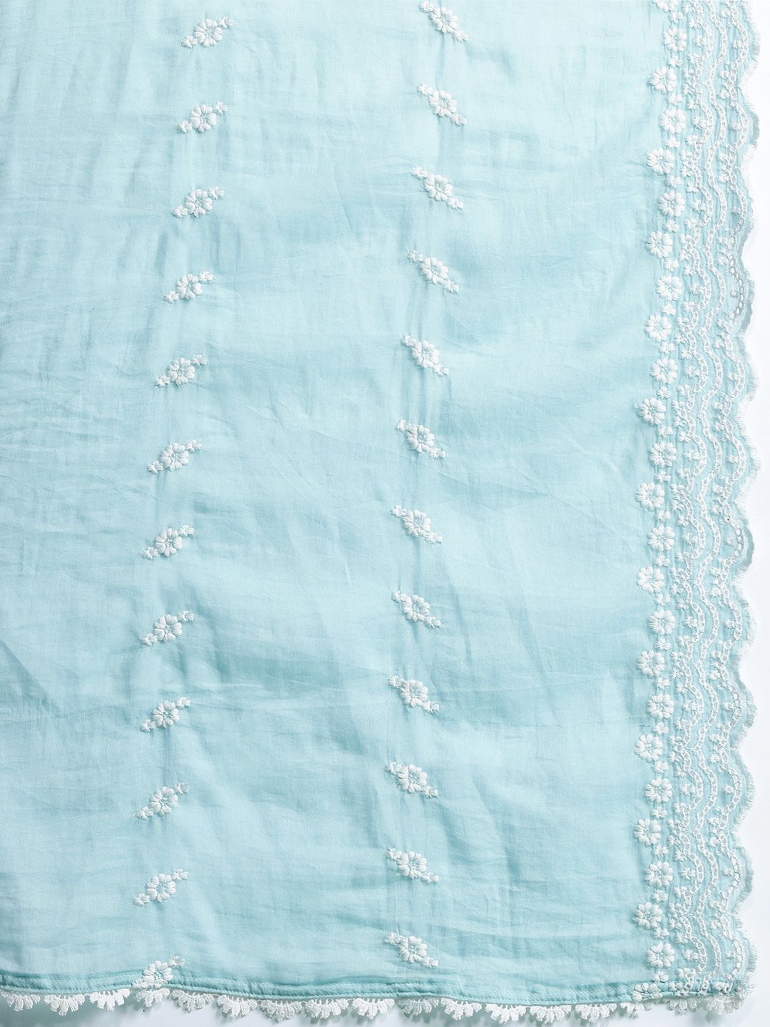 Dhiyona IE Floral Embroidered Thread Work Pure Cotton Kurta with Trousers & With Dupatta